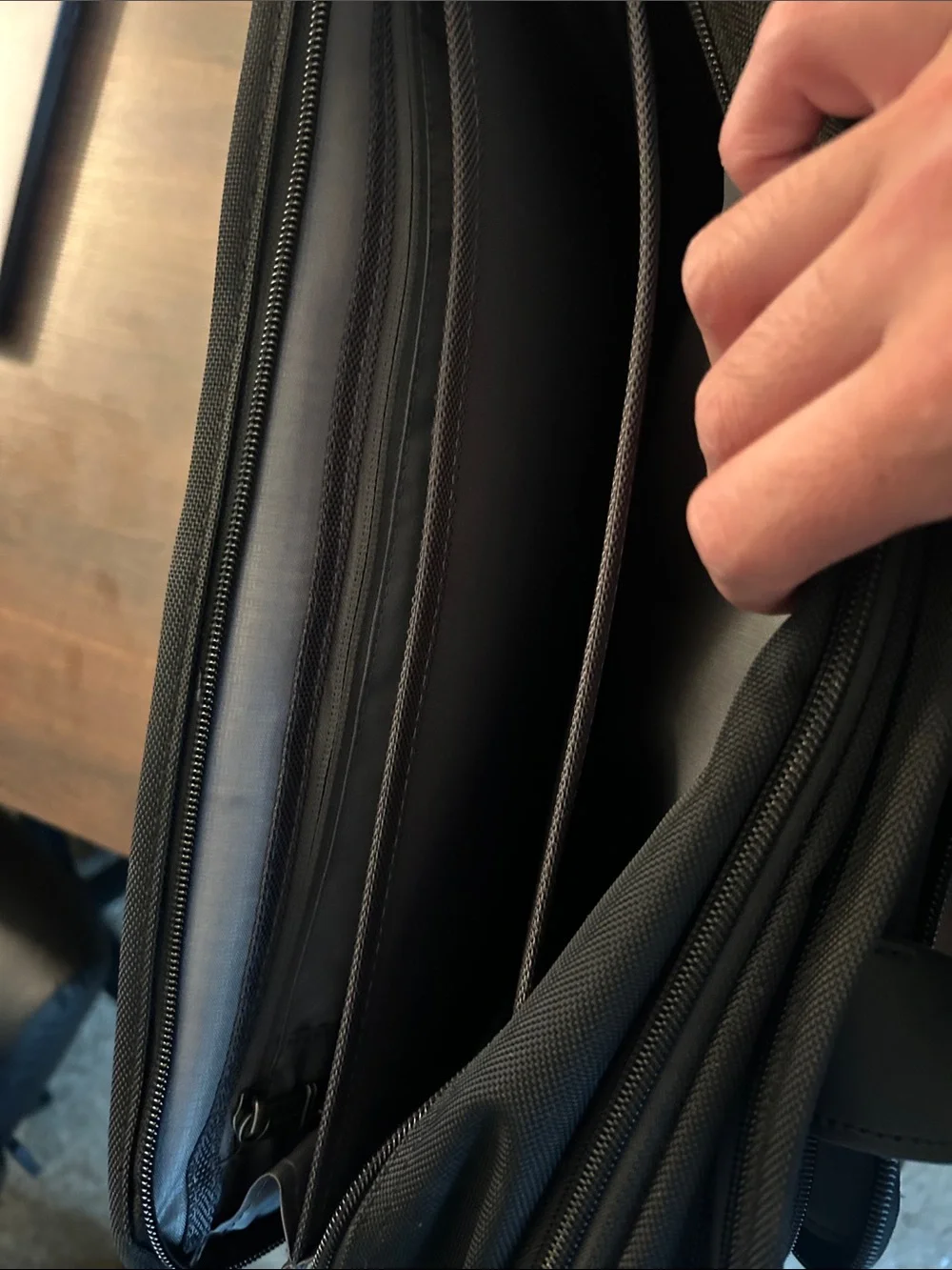 Tumi Black Men's Laptop Briefcase with Front Zip Pockets